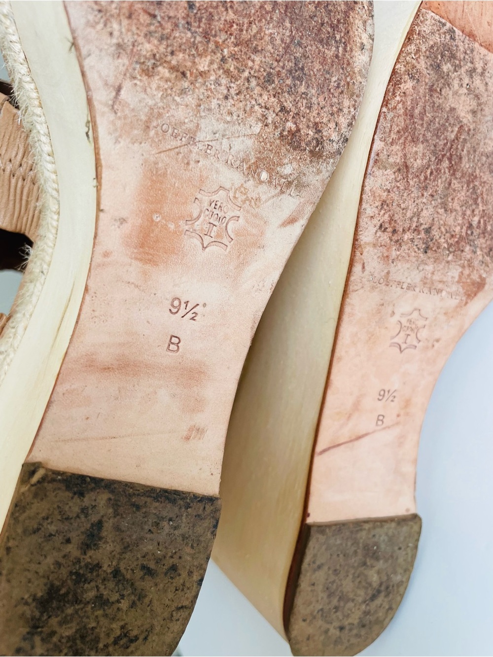 Loeffler Randall SIZE 9.5 Sasha leather strappy wedge platform sandals in beige - Picture 9 of 11